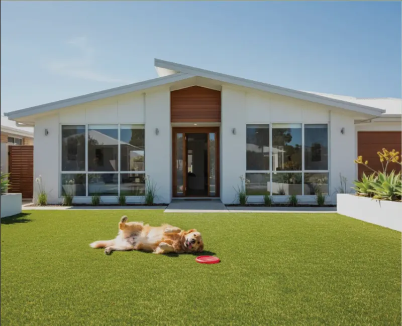Pet-friendly artificial lawn installation in Canberra backyard