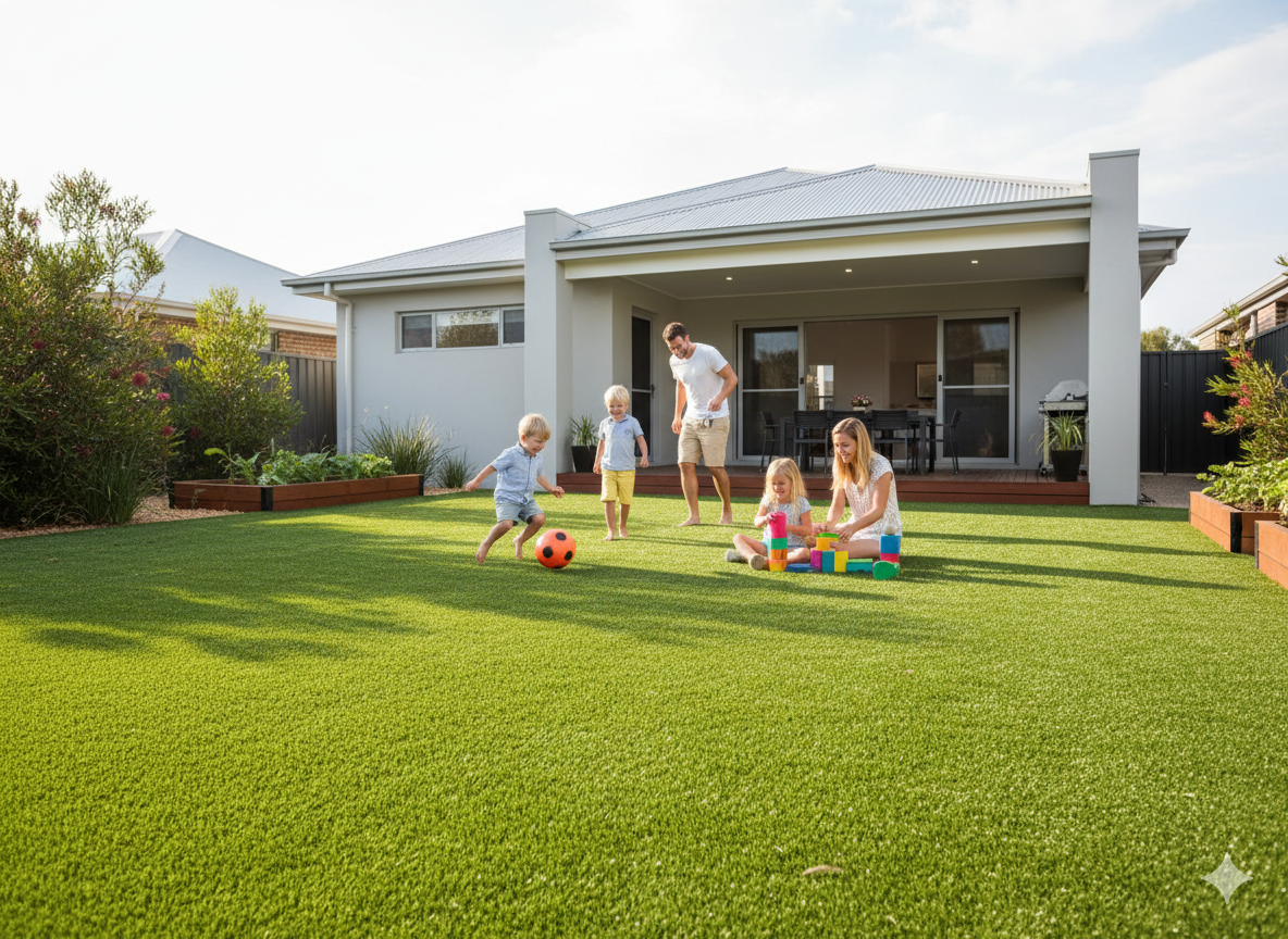 Oasis Blend premium artificial lawn Canberra - pet friendly synthetic grass with UV protection