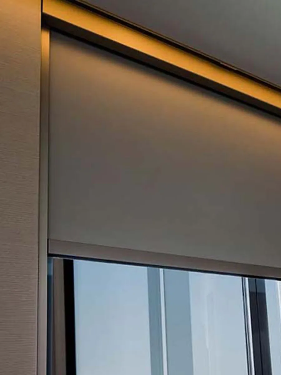Internal blackout blinds creating a dark bedroom environment